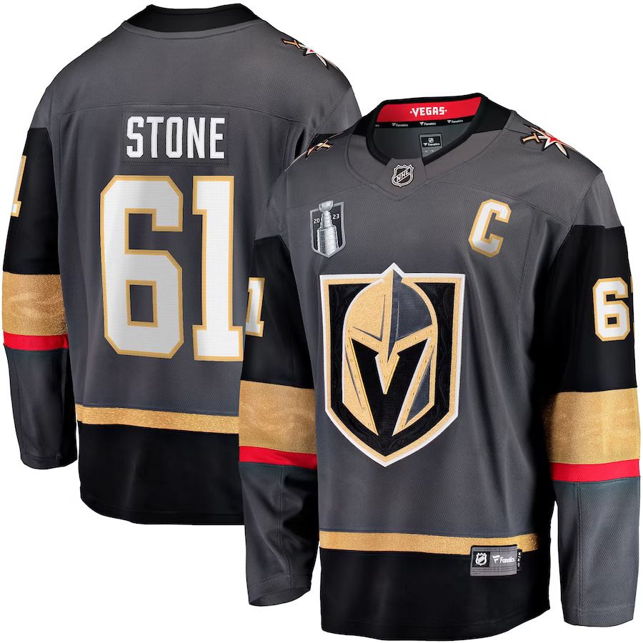 Men Vegas Golden Knights 61 Mark Stone Fanatics Branded Black 2023 Stanley Cup Final Alternate Breakaway Player NHL Jersey